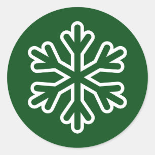 Groene en witte sneeuwvlok - Circle Sticker