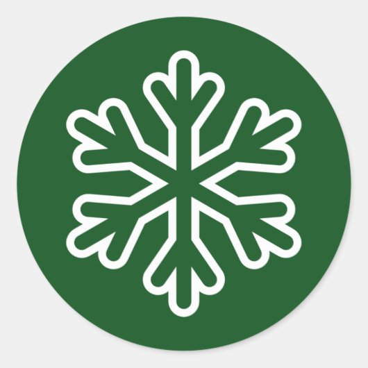 Groene en witte sneeuwvlok - Circle Sticker (Voorkant)