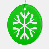 Groene en Witte Sneeuwvlok Keramisch Ornament (Links)