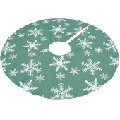 Groene en witte sneeuwvlokken kerstboom rok (Gekanteld)