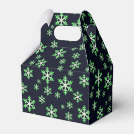 Groene en Witte Sneeuwvlokken met Blauwe Achtergro Bedankdoosjes