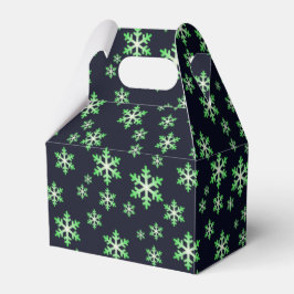 Groene en Witte Sneeuwvlokken met Blauwe Achtergro Bedankdoosjes