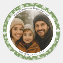 Groene en Witte Sneeuwvlokken Vakantie Foto