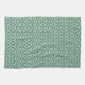 Groene en witte snowflake Lace Kitchen Towel Theedoek (Horizontaal)
