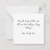 Groene en witte Snowflake Mini Christmas Kaart Notitiekaartje (Achterkant)