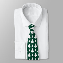 Groene en witte spar kerstboom patroon stropdas