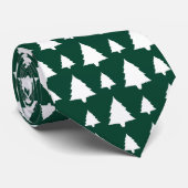 Groene en witte spar kerstboom patroon stropdas (Opgerold)