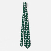 Groene en witte spar kerstboom patroon stropdas (Achterkant)
