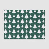 Groene En Witte Spar Kerstboom Patroon Tissuepapier (Voorkant)