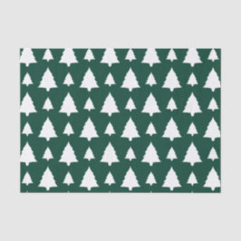 Groene En Witte Spar Kerstboom Patroon Tissuepapier