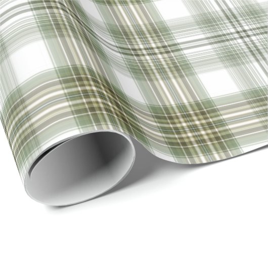 Groene en witte speldenstang cadeaupapier (Rol Hoek)