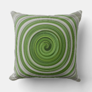 Groene en witte spiraal kussen