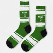 Groene en witte sport Jersey - Naam nummer Sokken (Links)