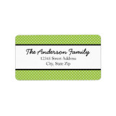 Groene en witte Stippen - Adresetiketten Etiket (Voorkant)