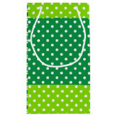 Groene en witte Stippen en stripes Klein Cadeauzakje (Achterkant)