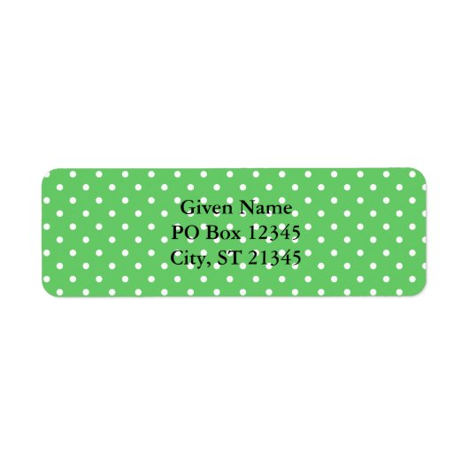 Groene en witte Stippen Etiket (Voorkant)