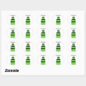 Groene en Witte Stippen Pakketten Ronde Sticker (Vel)