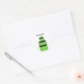 Groene en Witte Stippen Pakketten Ronde Sticker (Envelop)