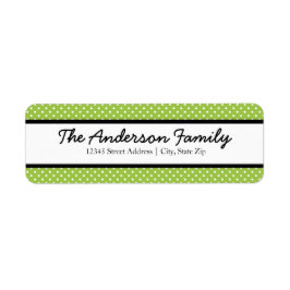 Groene en Witte Stippen - Retouradreslabels Etiket