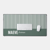 Groene en witte streep gepersonaliseerde moderne e bureaumat (Keyboard & Muis)