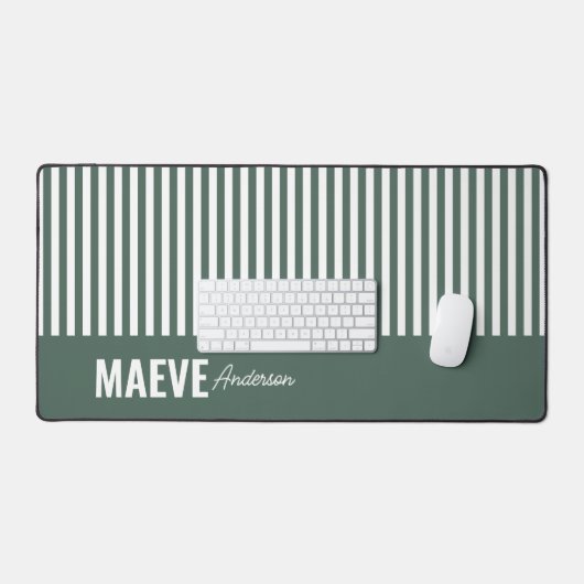 Groene en witte streep gepersonaliseerde moderne e bureaumat (Keyboard & Muis)