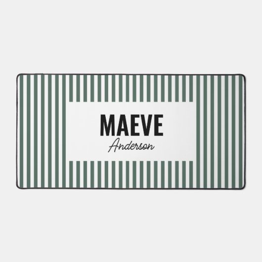 Groene en witte streep gepersonaliseerde moderne e bureaumat (Voorkant)
