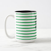 Groene en witte streep Mok (Links)