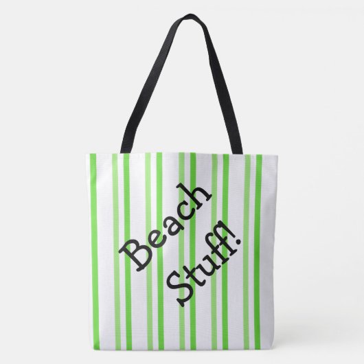 Groene en witte streep tote bag (Voorkant)