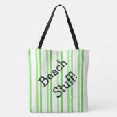 Groene en witte streep tote bag (Achterkant)