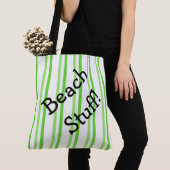 Groene en witte streep tote bag (Dichtbij)