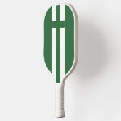 Groene en Witte Strepen Aangepaste Monogram Pickleball Paddle (Links)