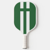 Groene en Witte Strepen Aangepaste Monogram Pickleball Paddle (Achterkant)