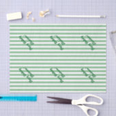 Groene en Witte Strepen Aangepaste Tekst Tissuepapier (Craft)