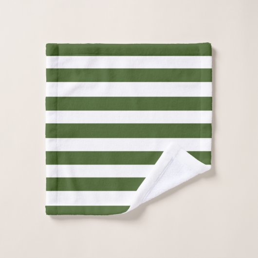 Groene en witte strepen bad handdoek (Wasdoekje)
