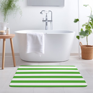 Groene en Witte Strepen Bewerkbare Kleuren Badmat