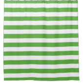 Groene en witte strepen | Bewerkbare kleuren Douchegordijn (Voorkant)