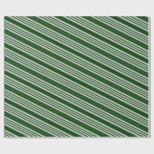 Groene en Witte Strepen Cadeaupapier (Vlak)