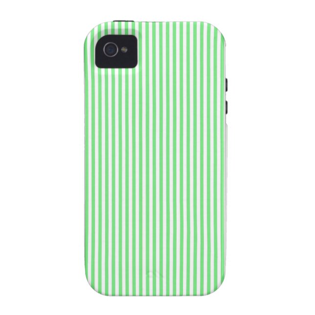 Groene en witte strepen Case-Mate iPhone case (Achterkant)