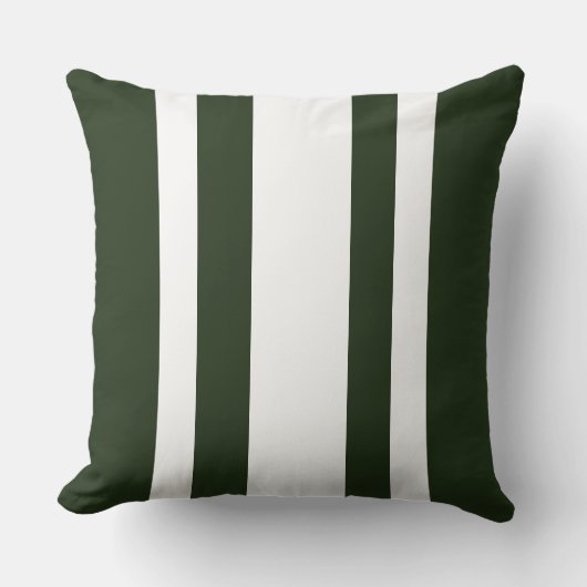 Groene en Witte Strepen Decorateur Kussen (Voorkant)