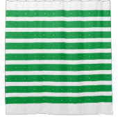 Groene en witte strepen douchegordijn (Voorkant)