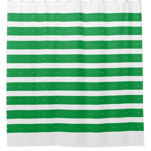 Groene en witte strepen douchegordijn (Voorkant)