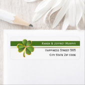 Groene en witte strepen en klaver Ierse bruiloft Etiket (Insitu)