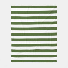 Groene en witte strepen fleece deken