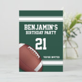 Groene en witte strepen Football Verjaardagsfeest Kaart (Staand voorkant)
