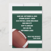 Groene en witte strepen Football Verjaardagsfeest Kaart (Achterkant)