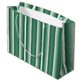 Groene en witte strepen groot cadeauzakje (Achterkant Gekanteld)