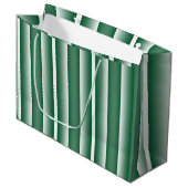 Groene en witte strepen groot cadeauzakje (Voorkant Gekanteld)
