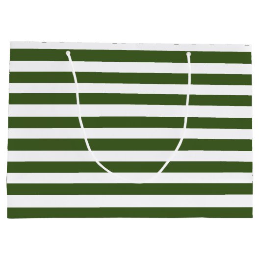 Groene en witte strepen groot cadeauzakje (Achterkant)
