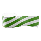 Groene en witte strepen grosgrain lint (Spoel)