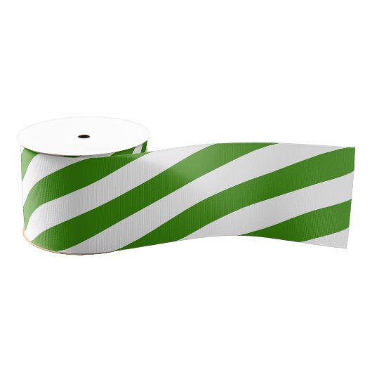 Groene en witte strepen grosgrain lint (Spoel)